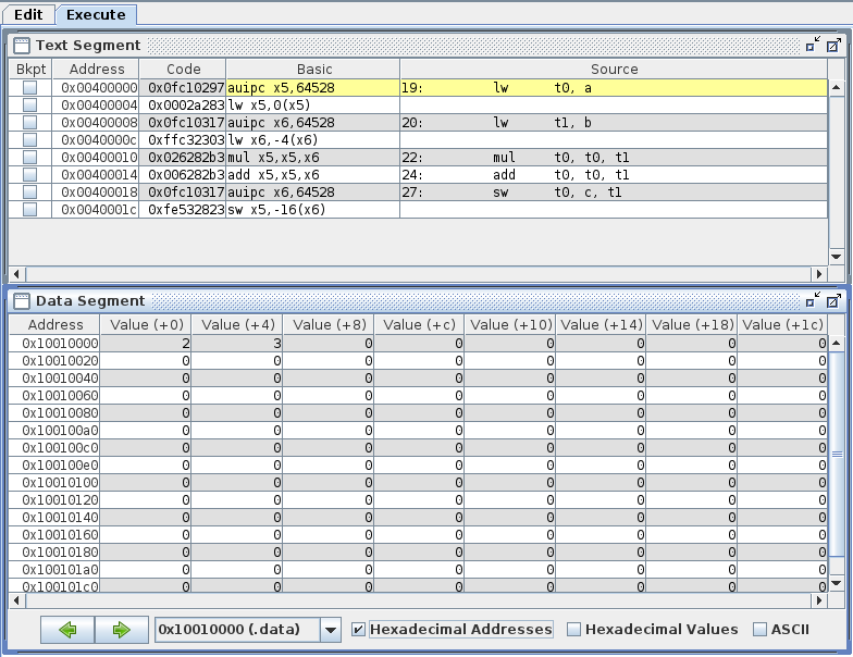 Example of program ready to execute